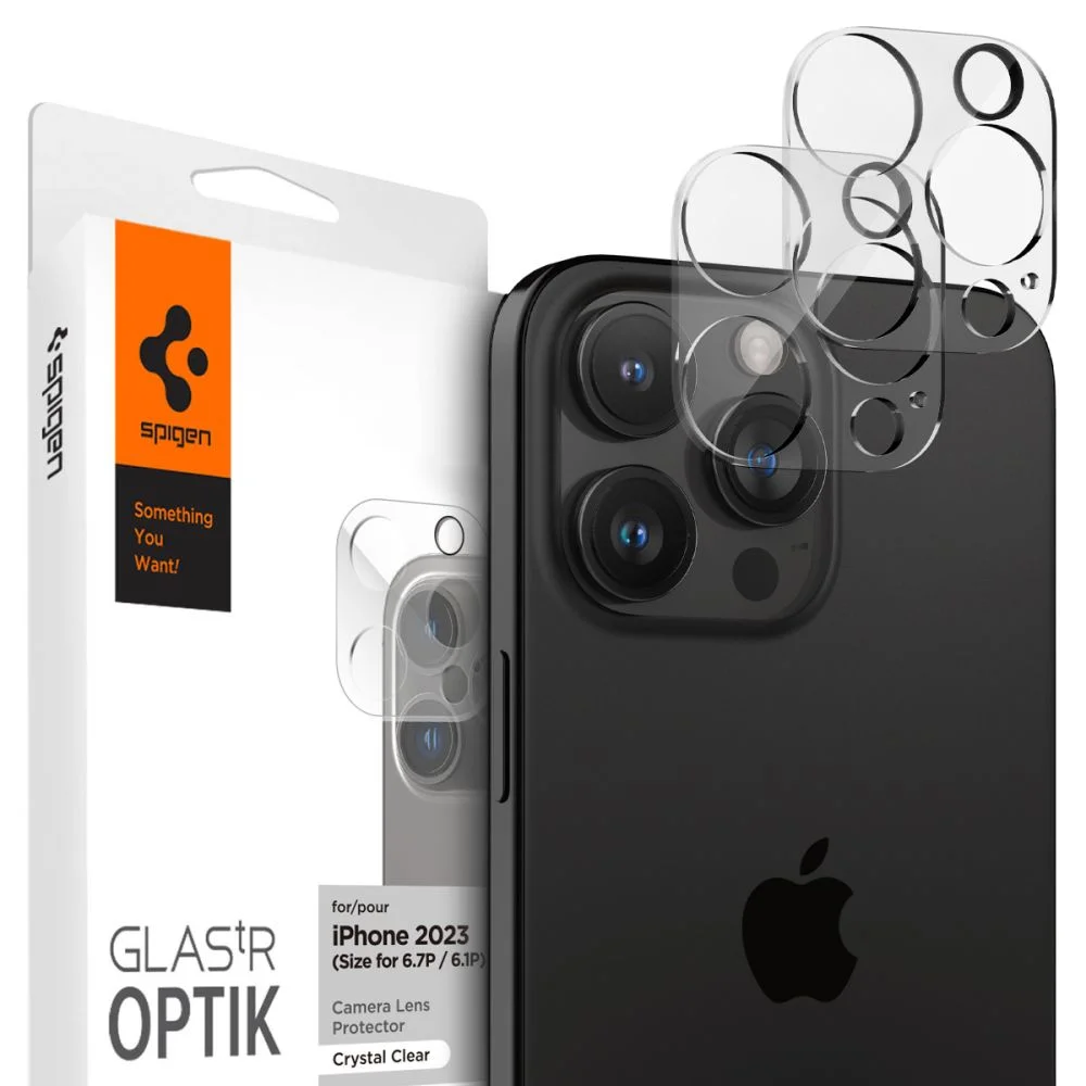 Φωτογραφία προϊόντος: Spigen Optik.tr Camera Protector 2-Pack iPhone 14 Pro / Pro Max / 15 Pro / Pro Max / 16 Pro / Pro Max Crystal Clear