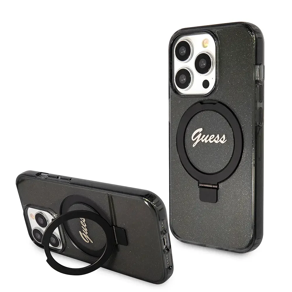 Φωτογραφία προϊόντος: Guess Θήκη IML Ring Stand Glitter MagSafe iPhone 15 Pro Max Black