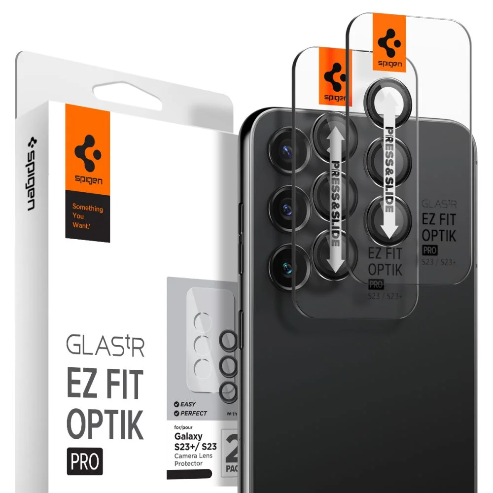 Φωτογραφία προϊόντος: Spigen Optik.tR EZ FIT Camera Glass (2 pack) Samsung Galaxy S23 / S23 Plus / S24 Black