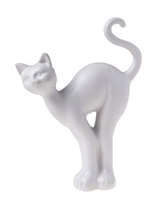Φωτογραφία προϊόντος: HOME FASHION ACCESSORIES HFA Διακοσμητική Φιγούρα γάτα Κεραμική Mignon White Matte 17cm