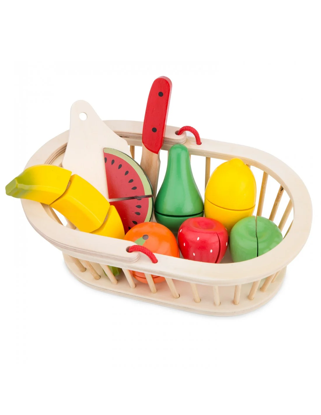 Φωτογραφία προϊόντος: New Classic Toys Ξύλινο Καλάθι Με Φρούτα Και Ξύλο Κοπής