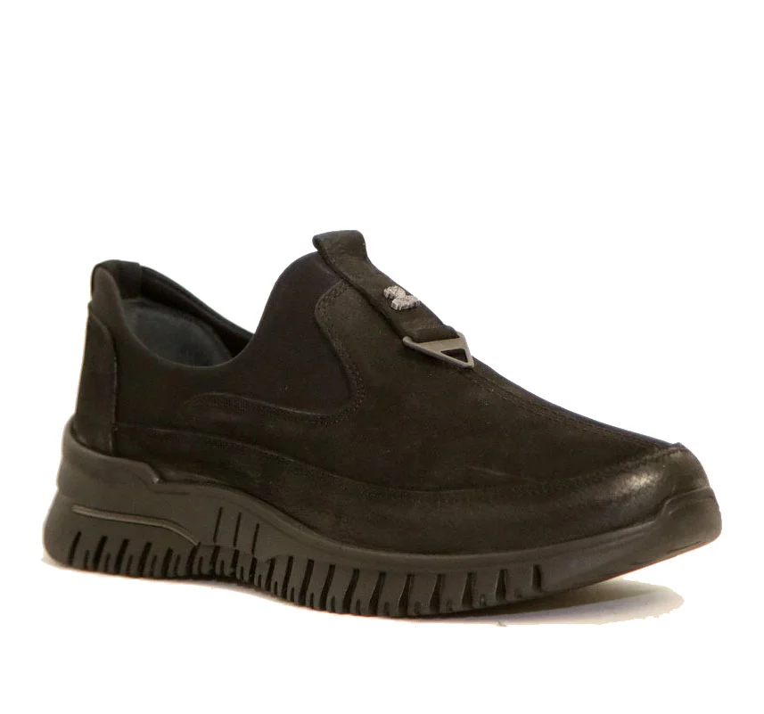 Φωτογραφία προϊόντος: Anteos Shoes Anteos Venus 24400 Γυναικεία Loafers - Sneakers από Δέρμα Nubuck σε Μαύρο χρώμα