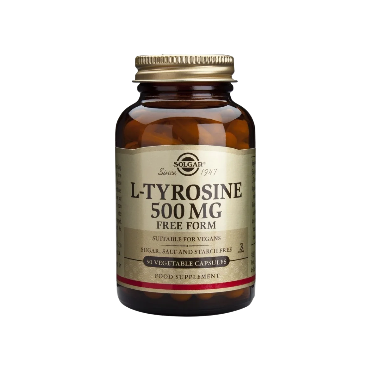 Φωτογραφία προϊόντος: Solgar,Solgar Amino Acids and Proteins Solgar L-Tyrosine 500mg 50 φυτικές κάψουλες