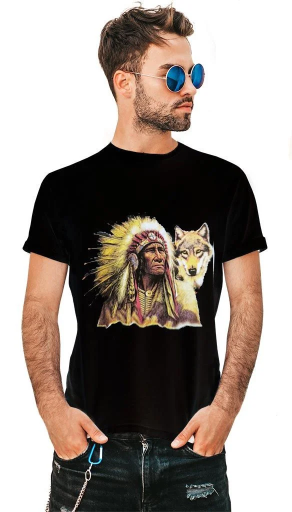 Φωτογραφία προϊόντος: Prime T-Shirt Μαύρο με σχέδιο Indian 7932