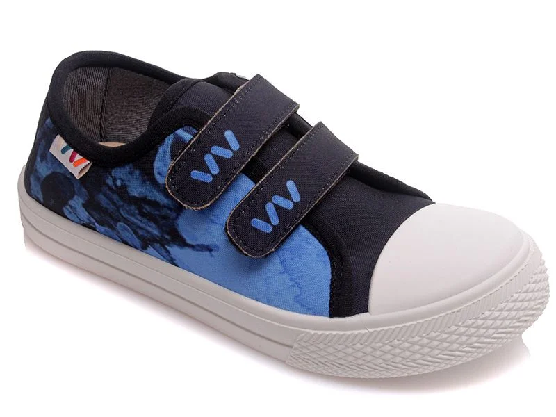 Φωτογραφία προϊόντος: Weestep sneakers Kids για αγόρια με διπλό velcro σε μπλε σκούρο και γαλάζιο χρώμα