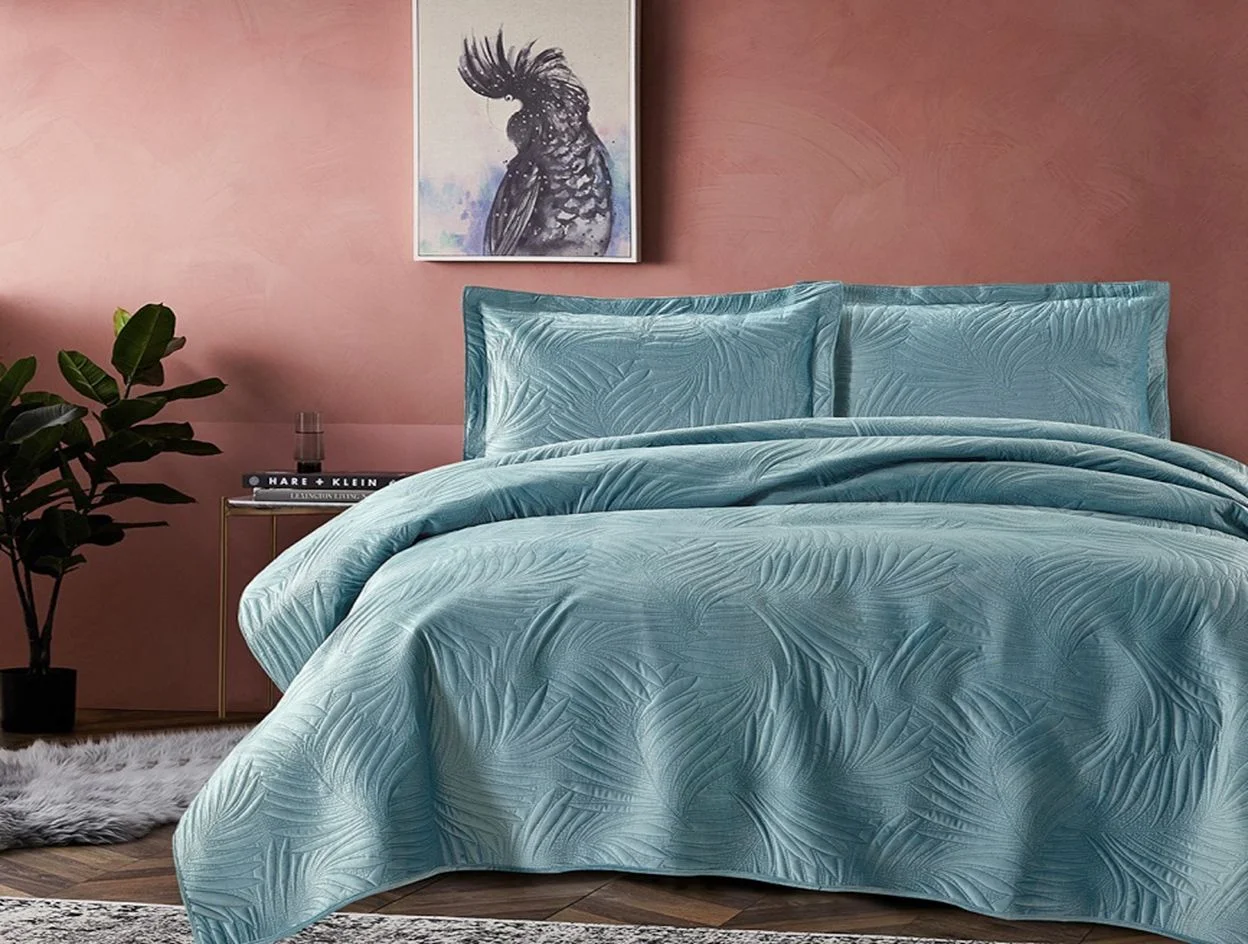 Φωτογραφία προϊόντος: LIOLIOS HOME Κουβερλί Υπέρδιπλο Σετ Βελούδινο 220x240 Ibiza Aqua