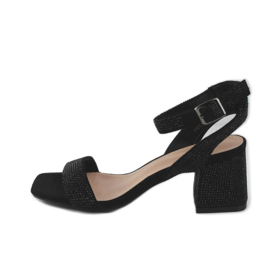 Φωτογραφία προϊόντος: MIA SHOES Γυναικεία Πέδιλα με Στρασ και Χοντρό Χαμηλό Τακούνι Μαύρο