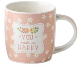 Φωτογραφία προϊόντος: MARVA HOME Κούπα Πορσελάνης Pink You Make Me Happy 350ml