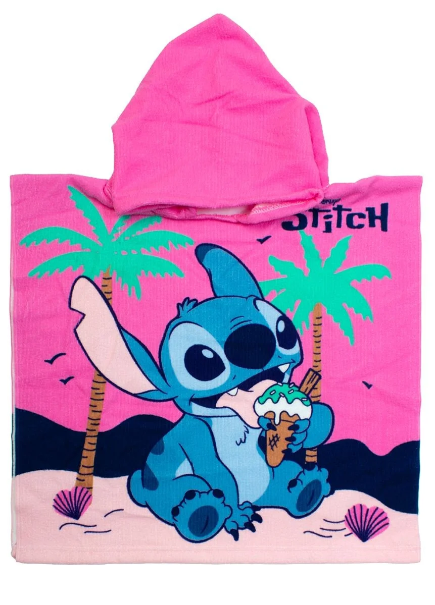 Φωτογραφία προϊόντος: DIMcol Πόντσο Θαλάσσης Quick Dry Disney Home Lilo & Stitch 195 50X100 Baby Pink 100% Microfiber