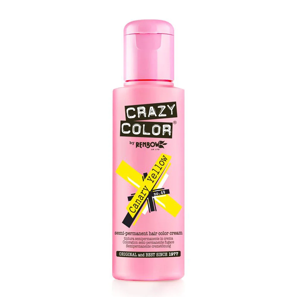 Φωτογραφία προϊόντος: Crazy color ημιμόνιμη κρέμα-βαφή μαλλιών canary yellow no 49 100ml