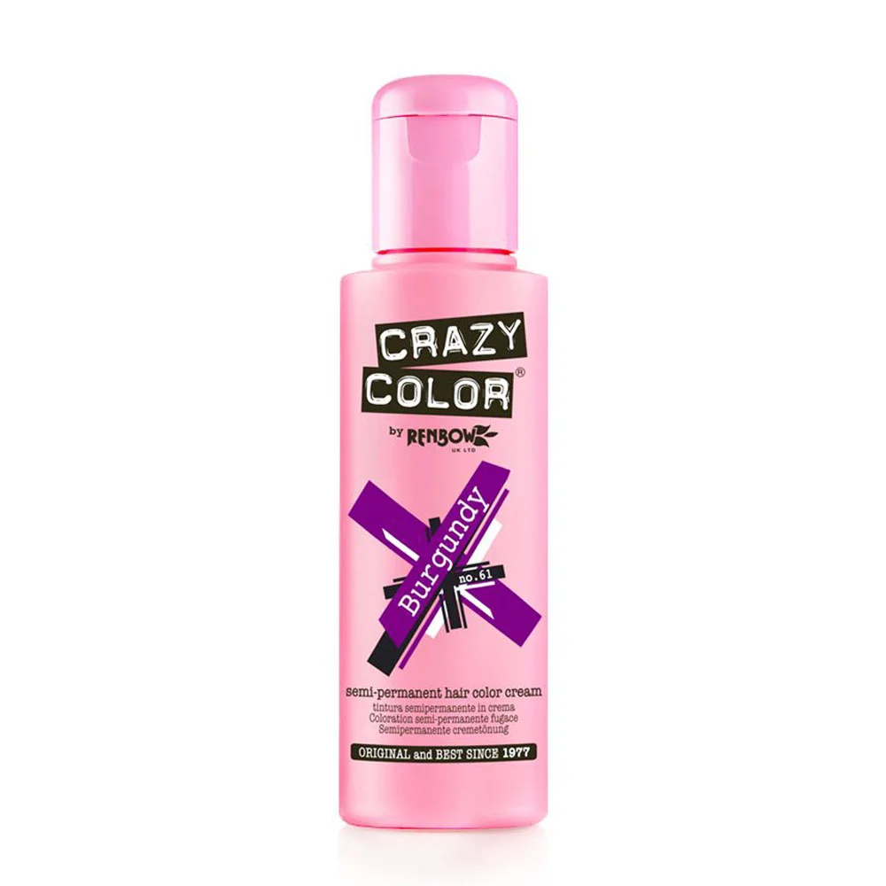 Φωτογραφία προϊόντος: Crazy color ημιμόνιμη κρέμα-βαφή μαλλιών burgundy no61 100ml