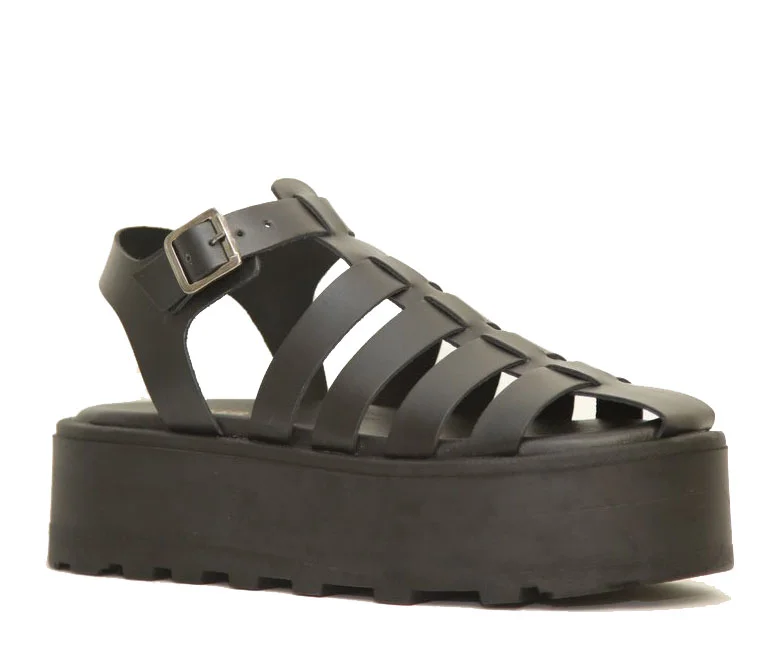 Φωτογραφία προϊόντος: Eris Shoes E109-B Γυναικεία σανδάλια με άνετη φόρμα από Δέρμα σε Μαύρο χρώμα
