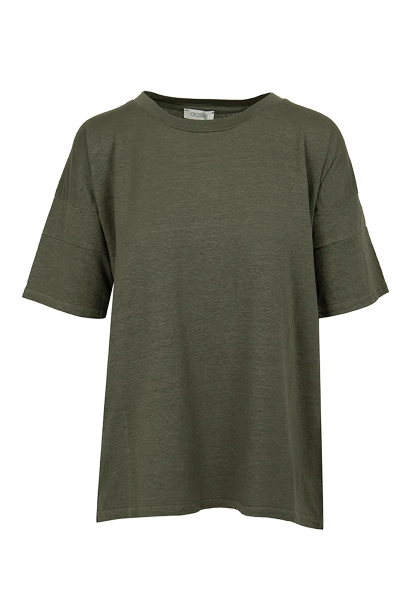 Φωτογραφία προϊόντος: CROSSLEY ΓΥΝΑΙΚΕΙΟ ΛΙΝΟ T-SHIRT CROSSLEY GERIAS ΧΑΚΙ