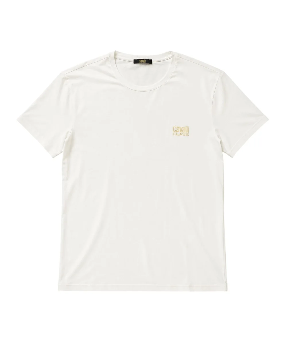 Φωτογραφία προϊόντος: Cavalli Class - Ανδρική Μπλούζα T-Shirt Κοντομάνικη Regular Fit QXO03DJD003-00053 Λευκό