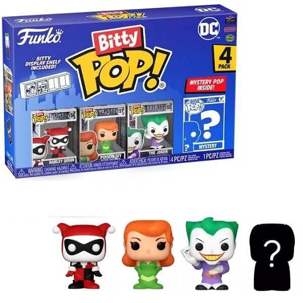 Φωτογραφία προϊόντος: Funko Bitty POP! Heroes - Harley Quinn, The Joker, Poison Ivy & Chase Mystery 4-Pack Vinyl Figures