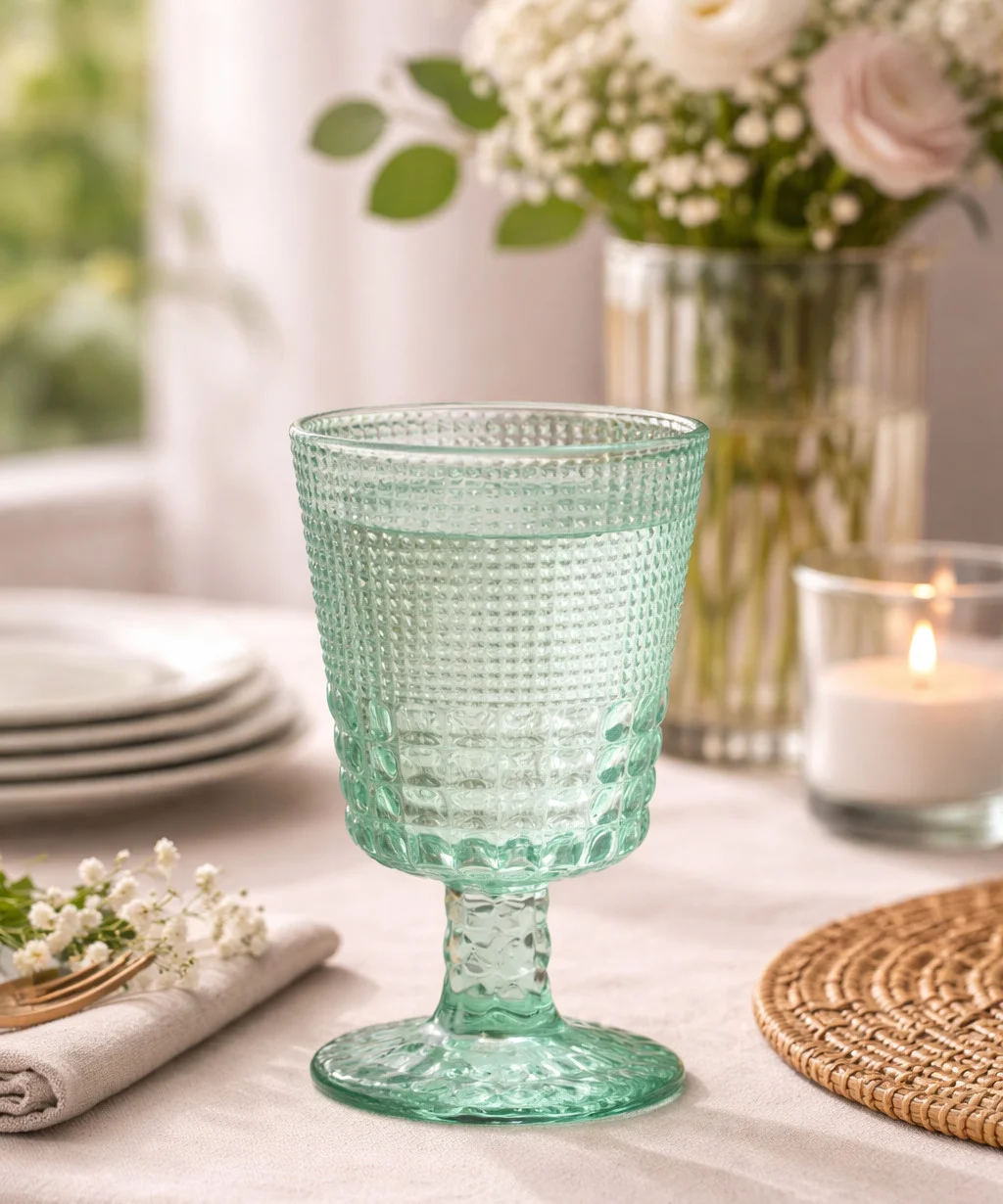 Φωτογραφία προϊόντος: HOME FASHION ACCESSORIES HFA Ποτήρια Κρασιού Γυάλινα Σετ 6τμχ. Με Πόδι Menta 245ml