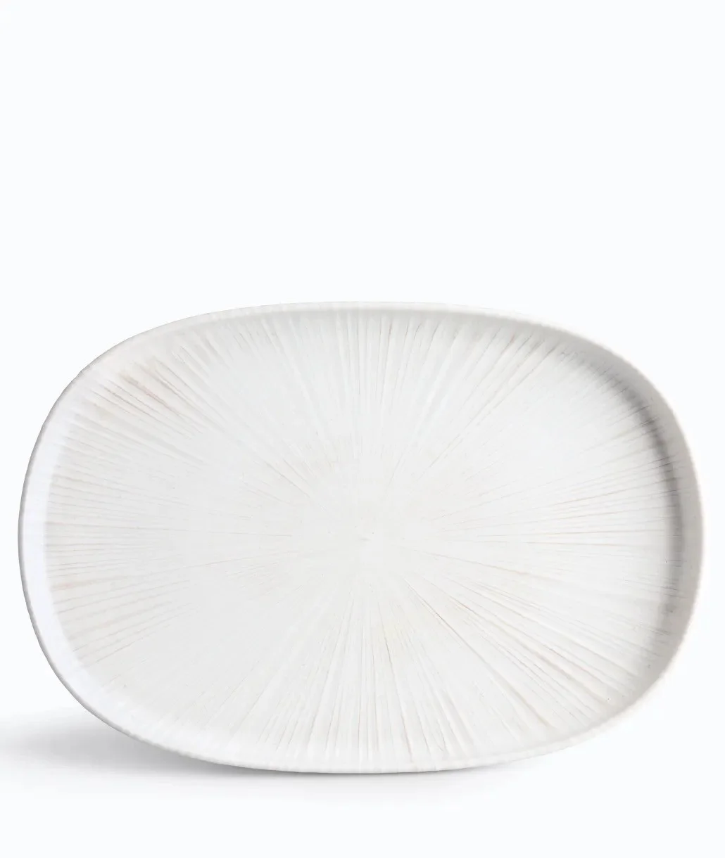 Φωτογραφία προϊόντος: IONIA Πιατέλα Οβάλ Stoneware Ammos White 33cm