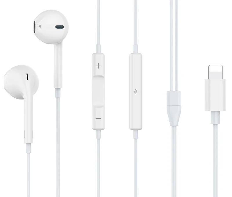 Φωτογραφία προϊόντος: CELEBRAT earphones με μικρόφωνο G17, Lightning, Φ14mm, 1.2m, λευκά