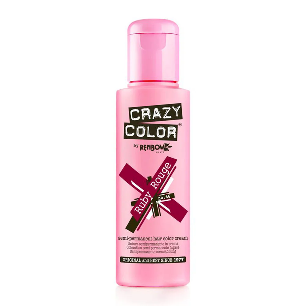 Φωτογραφία προϊόντος: Crazy color ημιμόνιμη κρέμα-βαφή μαλλιών ruby rouge no 66 100ml