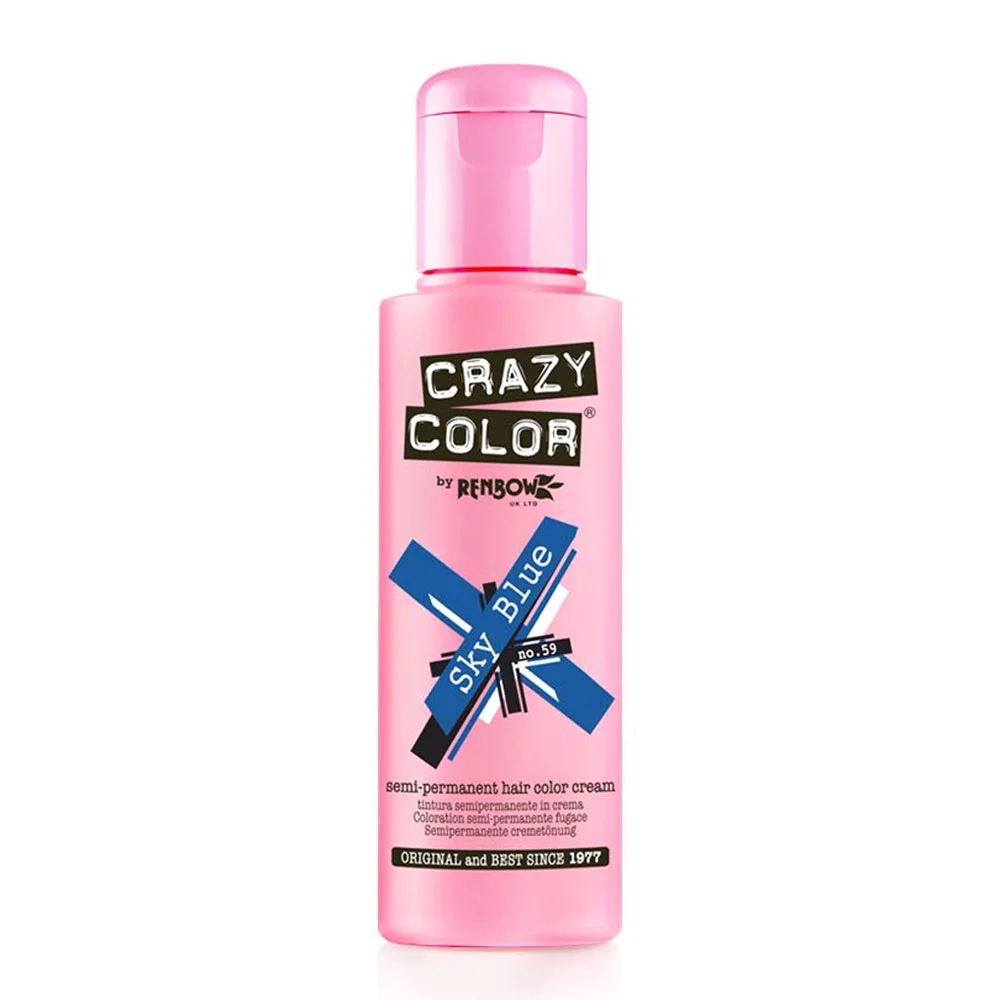 Φωτογραφία προϊόντος: Crazy color ημιμόνιμη κρέμα-βαφή μαλλιών sky blue no 59 100ml