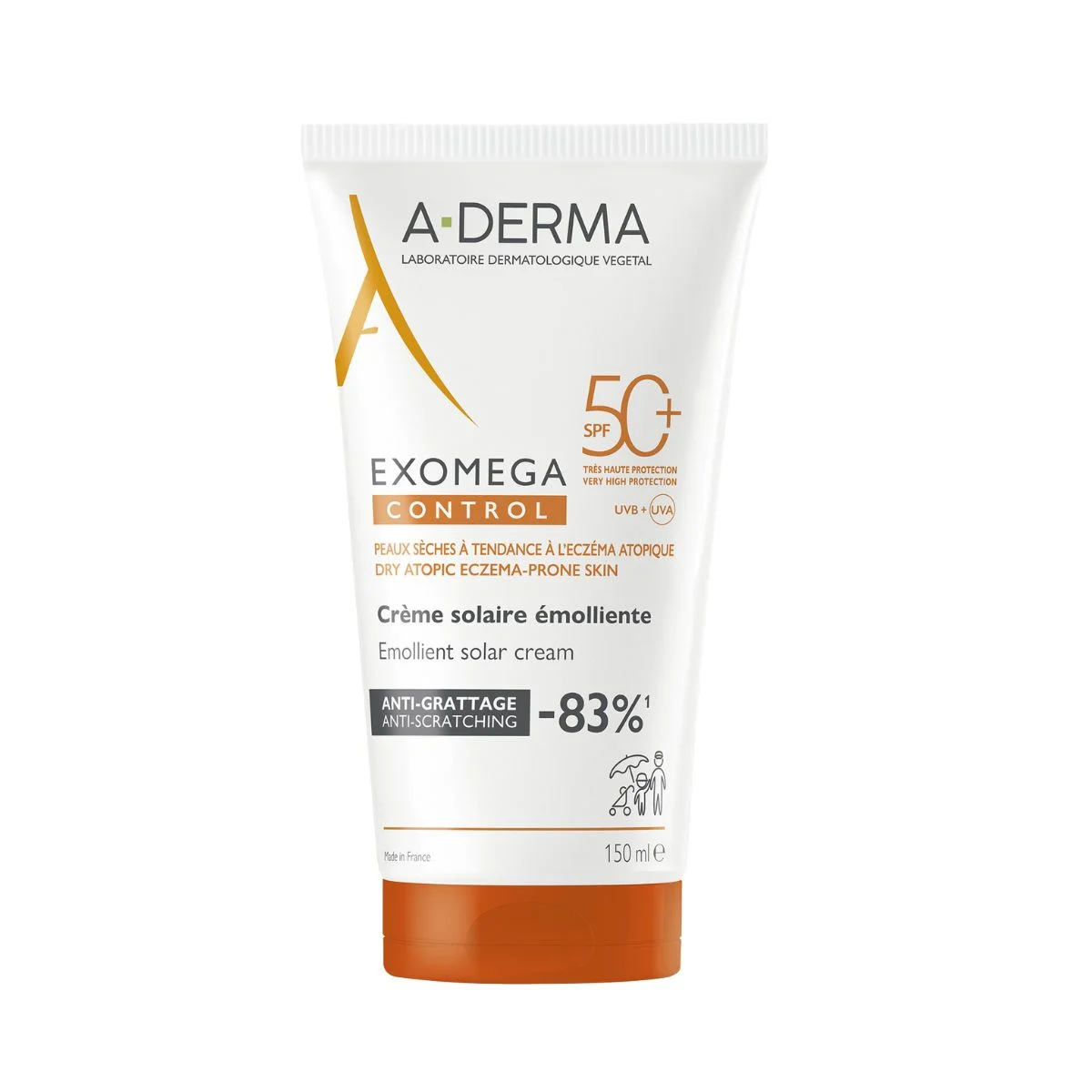 Φωτογραφία προϊόντος: A-Derma,A-Derma Exomega,A-Derma Protect A-Derma Exomega Control Μαλακτική αντηλιακή φροντίδα SPF50+ 150ml