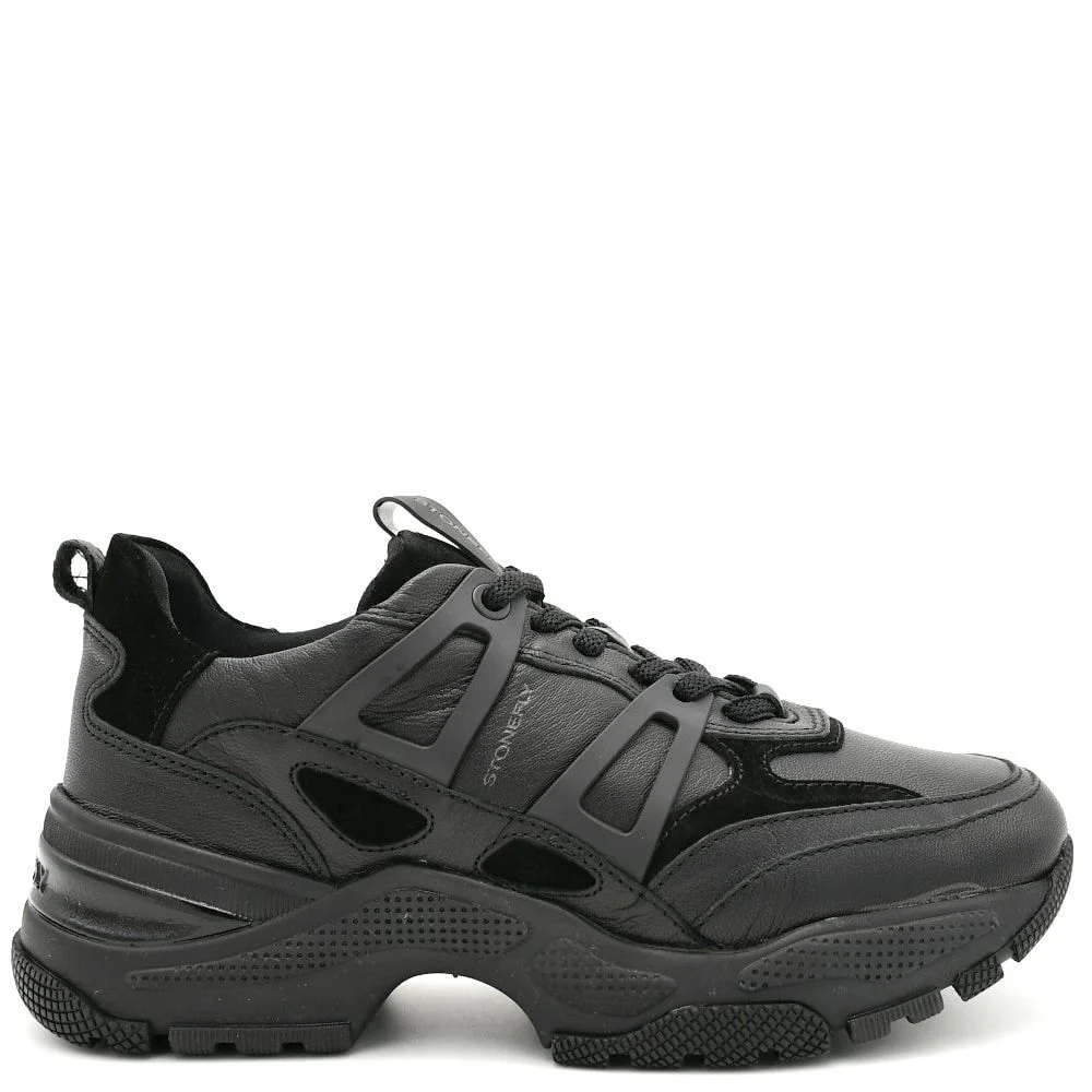 Φωτογραφία προϊόντος: Sneakers Γυναικεία Stonefly 220062 000 futura 14 σε μαύρο δέρμα