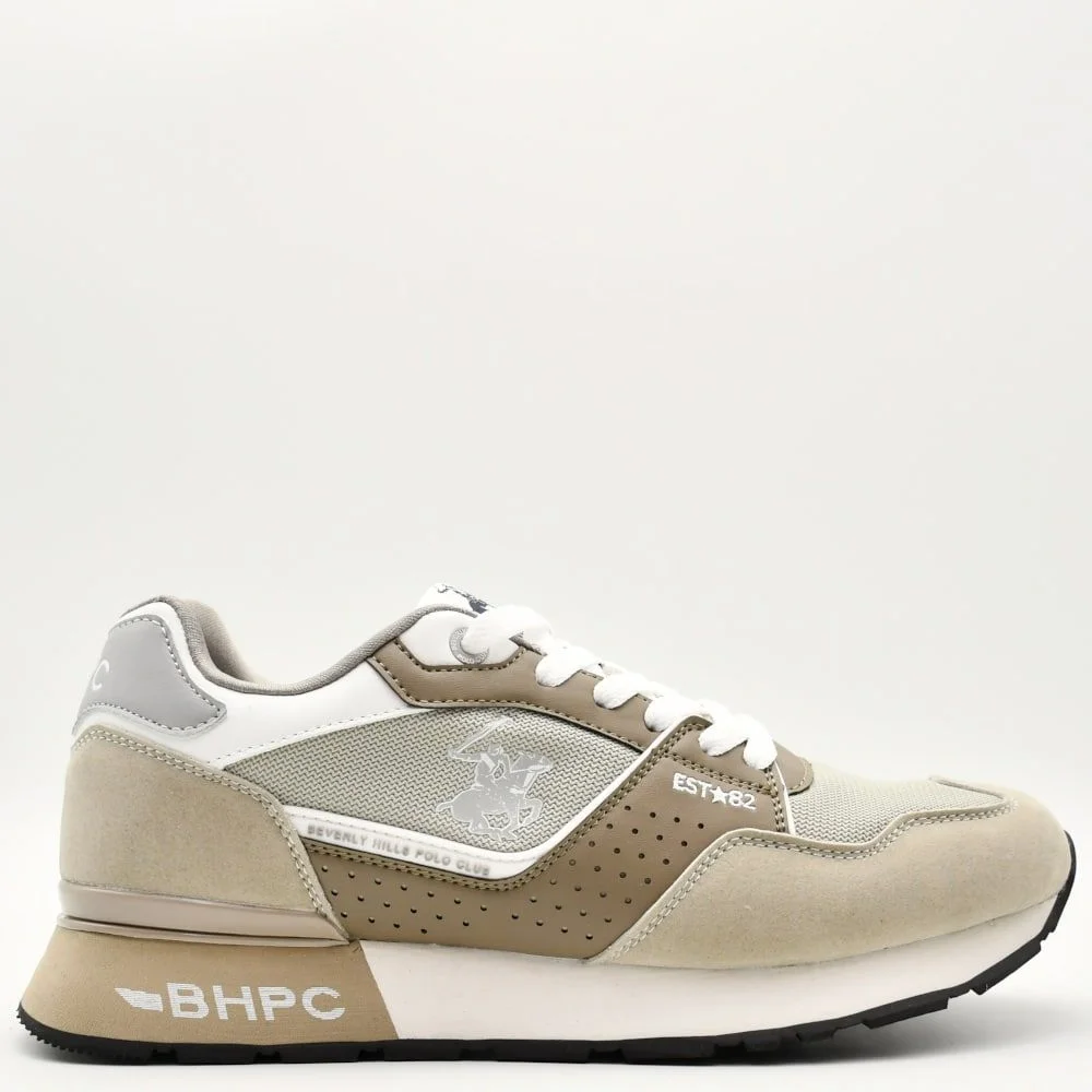 Φωτογραφία προϊόντος: Sneakers Ανδρικά Beverly Hills Polo Club 6742 σε απόχρωσης μπεζ και multicolor λεπτομέρειες