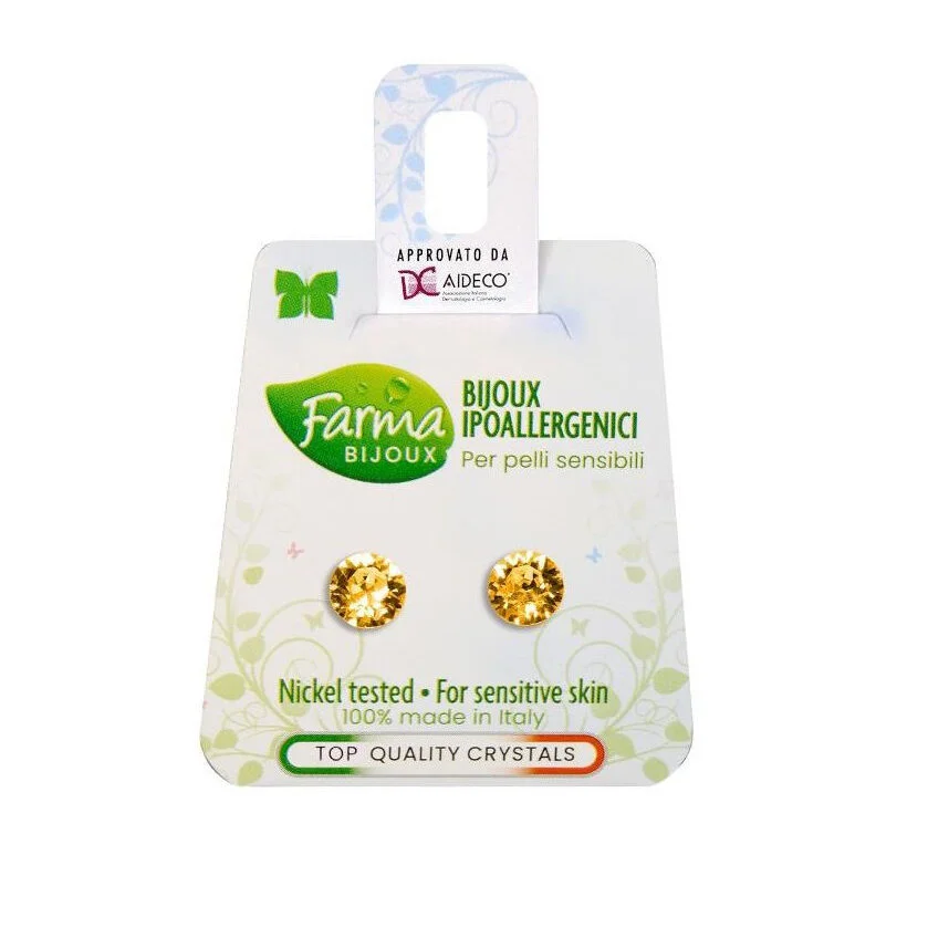 Φωτογραφία προϊόντος: Farma Bijoux Υποαλλεργικά Παιδικά Σκουλαρίκια Καρφωτά με Πέτρες Απαλό Χρυσοκίτρινο 1 Ζευγάρι