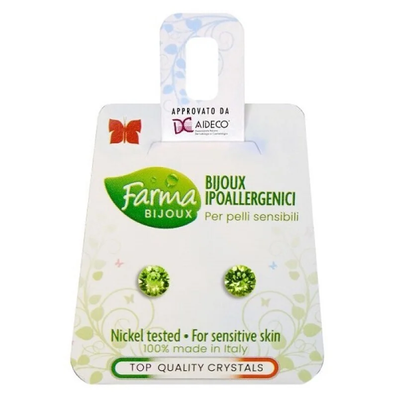 Φωτογραφία προϊόντος: Farma Bijoux Υποαλλεργικά Παιδικά Σκουλαρίκια Καρφωτά με Πέτρες Πράσινα 1 Ζευγάρι