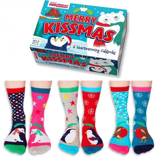Φωτογραφία προϊόντος: United OddSocks 'Merry Kissmas' Χριστουγεννιάτικες Κάλτσες 6 Διαφορετικά Σχέδια Size 37-42