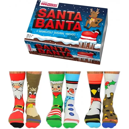Φωτογραφία προϊόντος: United OddSocks 'Santa Banta' Χριστουγεννιάτικες Κάλτσες 6 Διαφορετικά Σχέδια (No 39-46)