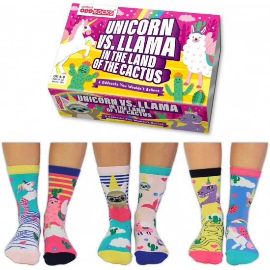 Φωτογραφία προϊόντος: United OddSocks 'Unicorn VS Llama' Γυναικείες Κάλτσες 6 Διαφορετικά Σχέδια (No 37-42)