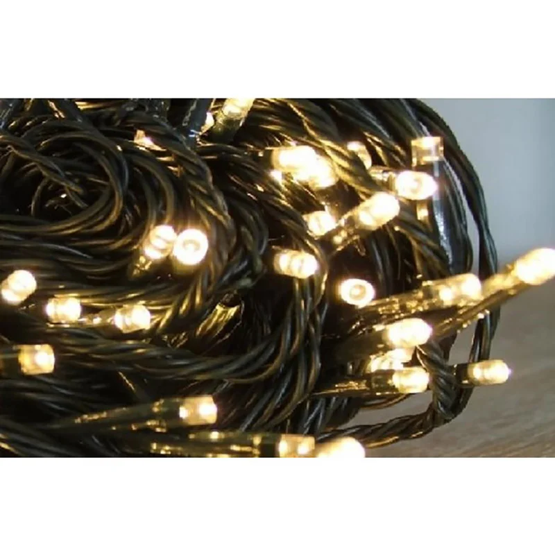 Φωτογραφία προϊόντος: OEM 100 Led Με Επέκταση Πράσινο Καλώδιο Θερμό Λευκό Led IP44 31V