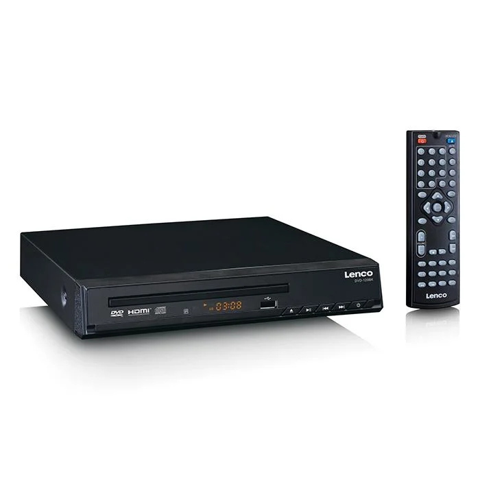 Φωτογραφία προϊόντος: LENCO DVD player με υποδοχή HDMI και τηλεχειριστήριο, σε μαύρο χρώμα.