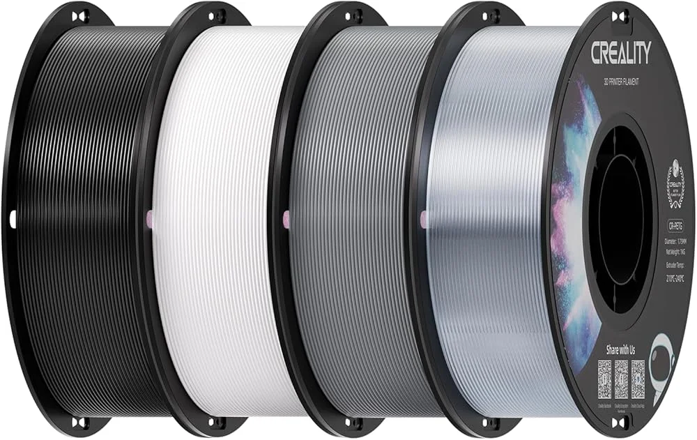 Φωτογραφία προϊόντος: Creality CR-PETG Value Pack 4kg - Black & White & Grey & Transparent 3D Printer Filament