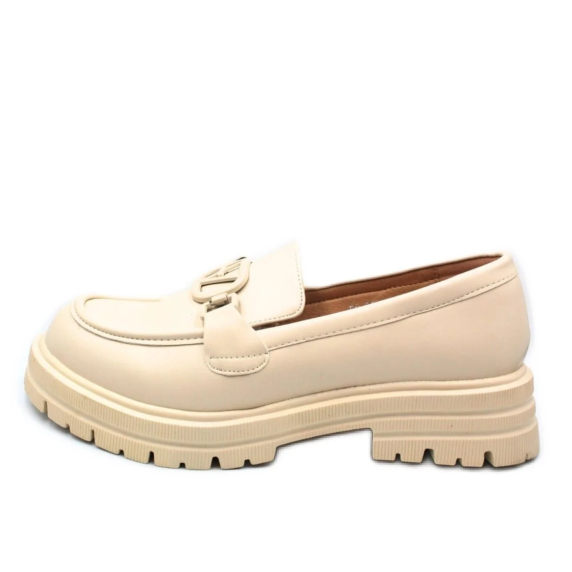 Φωτογραφία προϊόντος: PLATO Loafers με τρακτερωτή σόλα και αγκράφα Μπεζ