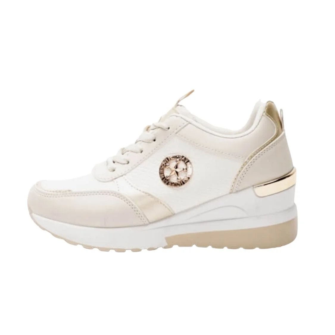 Φωτογραφία προϊόντος: PLATO αθλητικο sneaker σε μπέζ χρώμα με μεταλική λεπτομέρεια