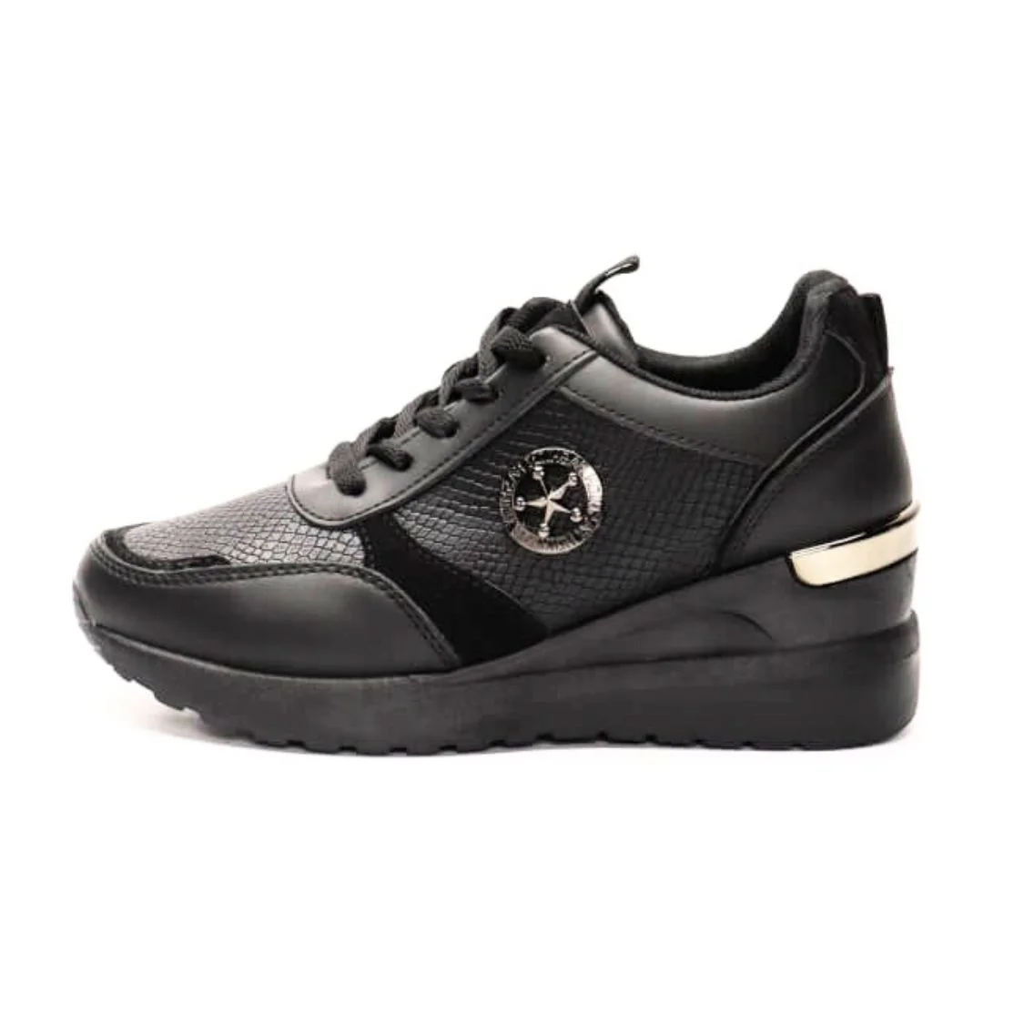 Φωτογραφία προϊόντος: PLATO αθλητικο sneaker σε μαύρο χρώμα με μεταλική λεπτομέρεια