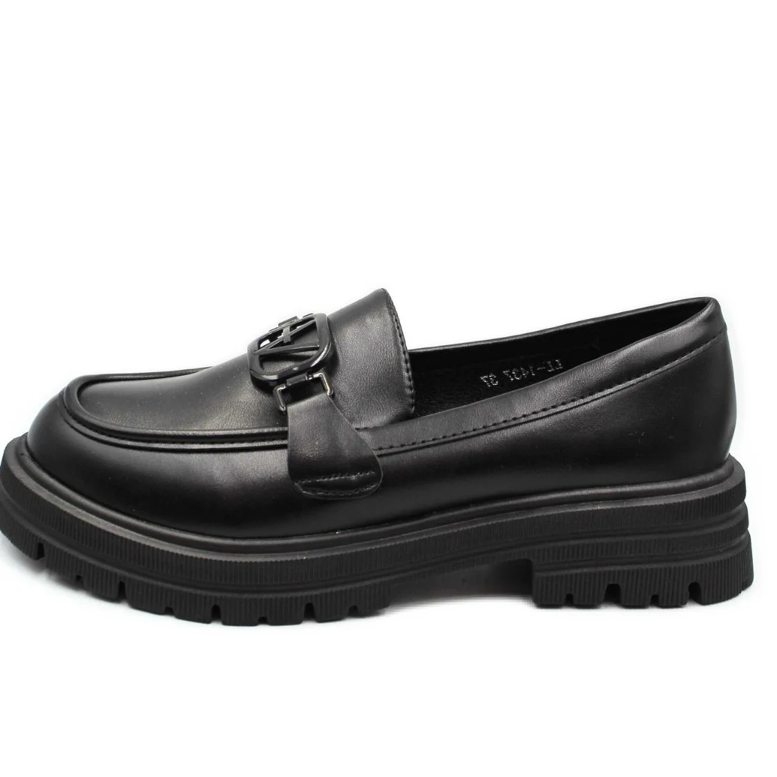 Φωτογραφία προϊόντος: PLATO Loafers με τρακτερωτή σόλα και αγκράφα μαύρο