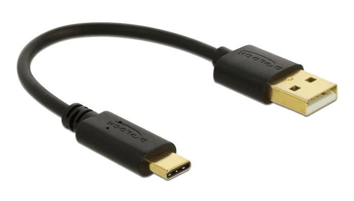 Φωτογραφία προϊόντος: DELOCK καλώδιο USB σε USB-C 85354, 3A, 22AWG, 0.15m, μαύρο