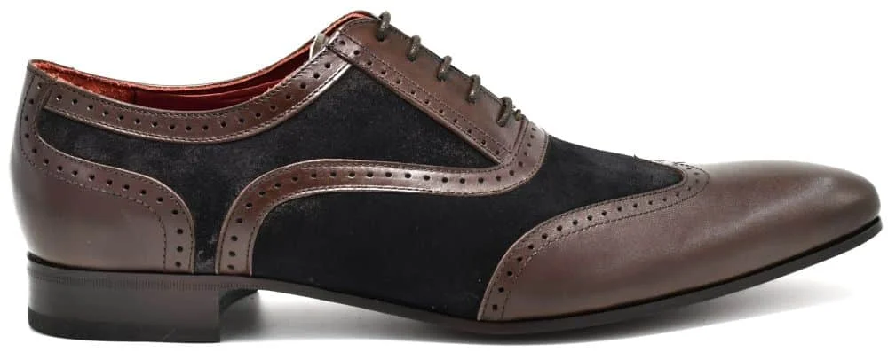 Φωτογραφία προϊόντος: Oxfords Ανδρικά παπούτσια Paco Milan 4356 σε καφέ δέρμα και σουέτ