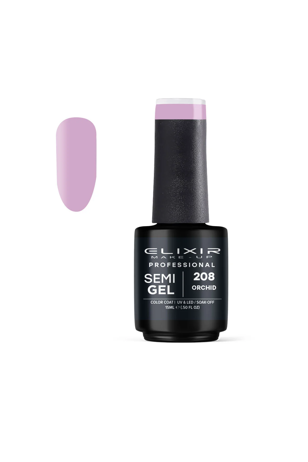 Φωτογραφία προϊόντος: Ημιμόνιμο Βερνίκι Elixir Semi Gel 208 Orchid 15ml