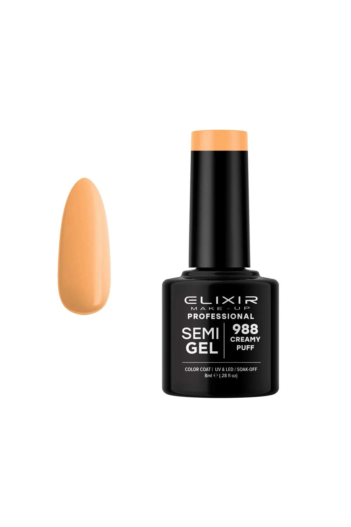 Φωτογραφία προϊόντος: Ημιμόνιμο Βερνίκι Elixir Semi Gel 988 Creamy Puff 8ml