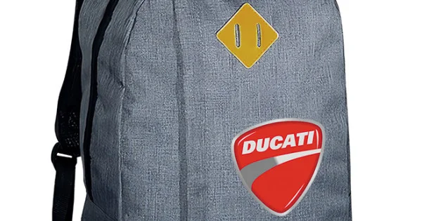 Φωτογραφία προϊόντος: Σακίδιο πλάτης Takeposition Riv, Ducati logo, 1 κεντρική θέση, 45Y x 30Π x 16Β, Γκρι, 975-9056