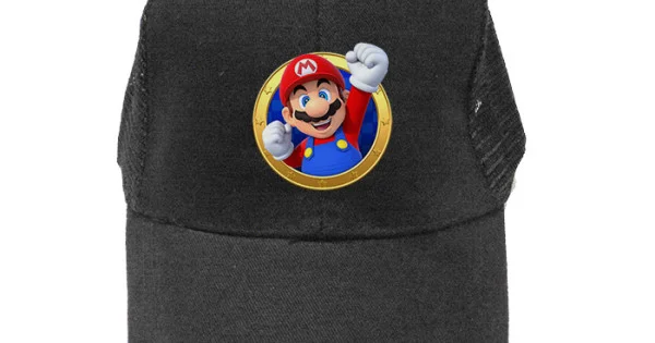 Φωτογραφία προϊόντος: Παιδικό καπέλο unisex onesize βαμβακερό Jockey με δίχτυ Takeposition Super Mario Hi, Μαύρο , 119-1023-1