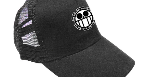 Φωτογραφία προϊόντος: Παιδικό καπέλο unisex onesize βαμβακερό Jockey με δίχτυ Takeposition Anime One Piece smile logo, Μαύρο , 119-1003-1