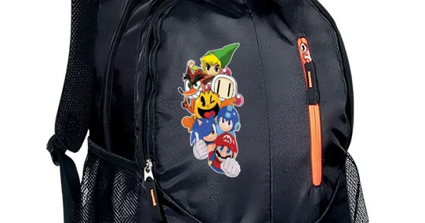 Φωτογραφία προϊόντος: Σακίδιο πλάτης Takeposition Wild Sonic Mario Pacman frinedship, 2 κεντρική θέση Rpet 600D 45Y x 29Π x 17Β, Μαύρο, 970-1301