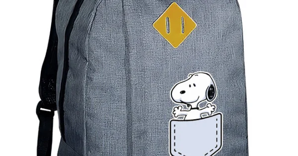 Φωτογραφία προϊόντος: Σακίδιο πλάτης Takeposition Riv, Pocket Snoopy, 1 κεντρική θέση, 45Y x 30Π x 16Β, Γκρι, 975-1280