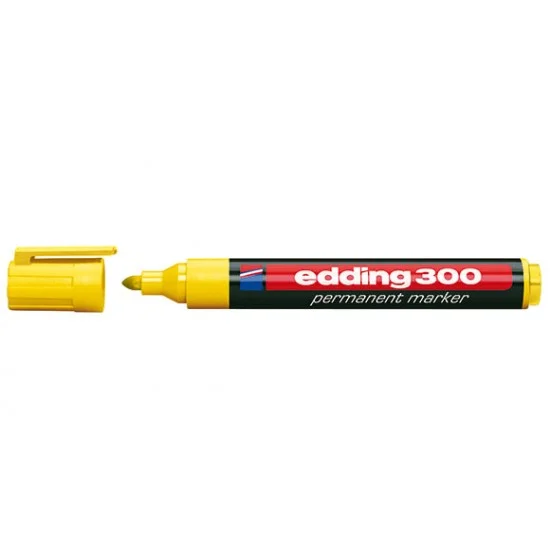 Φωτογραφία προϊόντος: edding 300 Μαρκαδόρος ανεξίτηλος πλαστικός Κίτρινο