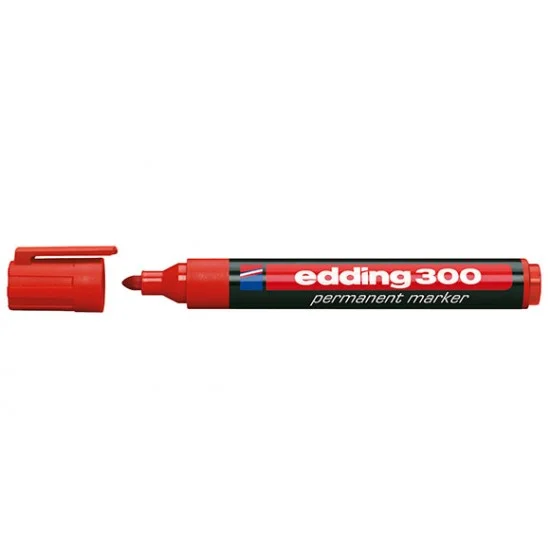 Φωτογραφία προϊόντος: edding 300 Μαρκαδόρος ανεξίτηλος πλαστικός Κόκκινο